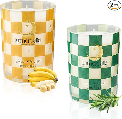 Winter Candle Gift Set for Women (2-Pack) - Gourmand, Fruity & Sweet Scented Soy Wax Candles, Clean Burning, Eco-Friendly, Cozy Home Decor Gift (8.8 oz Each) (Joyride Set No. 04)