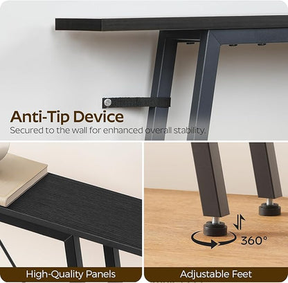 78.7" Couch Table Behind Sofa, Narrow Console Table with Outlet, Skinny Sofa Tables Narrow Long, Long Entryway Tables for Hallway, Entryway, Living Room, Black CT205UBB