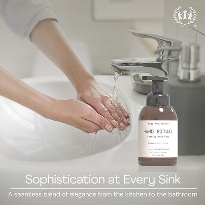 Muse Apothecary Hand Ritual - Aromatic and Nourishing Foaming Hand Soap, Infused with Natural Aromatherapy Essential Oils - USDA Certified Biobased - 11.5 oz, Coconut + Sandalwood