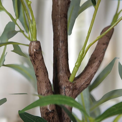 7FT Artificial Olive Tree, Tall Faux Olive Trees 84in Outdoor Fake Potted Silk Plant with Trunk and Realistic 1048 Leaves and 40 Fruits for Modern Office Home Decor Indoor 2Pack