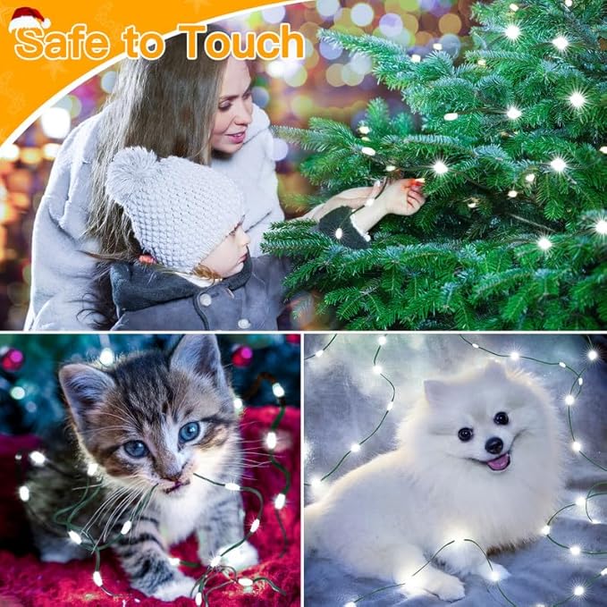 Ollny Christmas Lights 1000 LED 330 FT, IP67 Waterproof Plug in Christmas Tree Lights with Remote, 8 Modes, 3 Timers, Dimmable, House Xmas Indoor Decorations Outdoor String Lights (Cool White)