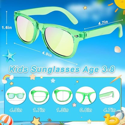 Kids Sunglasses Bulk Party Favors - 24 Packs Boys Girls Sunglasses for Kids Age 3-8 with UV 400 Protection, Neon Sunglasses for Kids Party