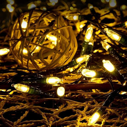 Christmas Lights - Battery Operated String Lights 33ft 100LED Outdoor String Light with Timer & 8 Modes, LED String Lights for Indoor Outdoor Wreath Christmas Wedding Party Decor, Warm White, 2 Pack