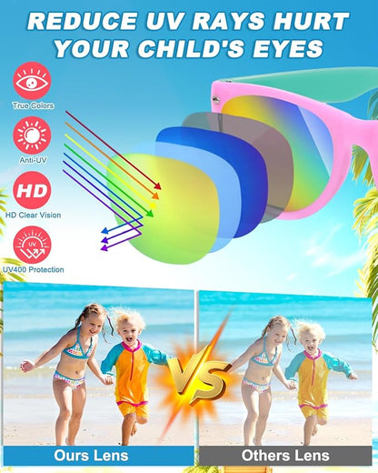 Lifree Kids Sunglasses Bulk Party Favors Boys Girls Sunglasses for Kids Age 3-8 with UV400 Protection for Kid Pool Birthday
