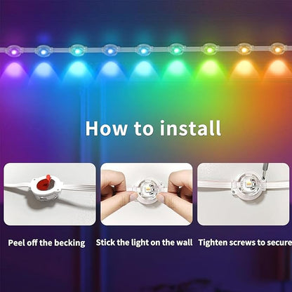 Permanent Outdoor Lights, 100ft RGB with App Controlled Remote, DIY Scene Mode IP67 Waterproof LED, Music Synchronized Outdoor Lights for Houses