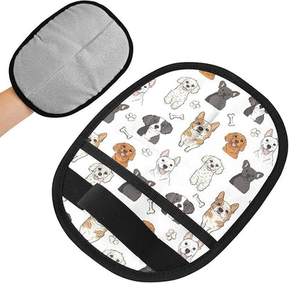 Pet Grooming Gloves Reusable Dog & Cat Hair Remover for Furniture, Car Interiors Multi-Surface Deshedding Tool for Carpets, Bedding & Home Cleaning