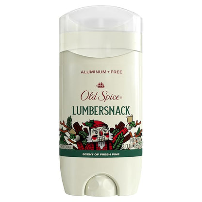 Old Spice Aluminum Free Deodorant for Men, Holidudes Limited Edition, 24/7 Holiday Freshness, Odor Protection, Stocking Stuffer, Lumbersnack with Fresh Pine Scent, 3.0 oz