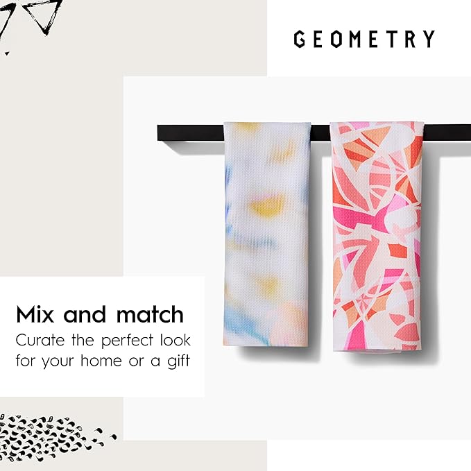 GEOMETRY Spring Kitchen Towels - Quick Dry Microfiber Cloth Spring & Summer Dish Towels for Kitchen Drying - Premium Quick Dry Towel - Pear Slices Lines, 18" x 30" - 1-Pack
