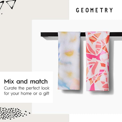 GEOMETRY Spring Kitchen Towels - Quick Dry Microfiber Cloth Spring & Summer Dish Towels for Kitchen Drying - Premium Quick Dry Towel - Lemonade Lines, 18" x 30" - 2-Pack