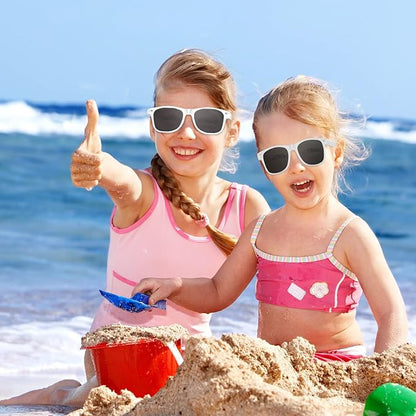 FEPITO 24 Pack Party Sunglasses Bulk for Birthday Party Favors Goody Bag Fillers for Beach Pool Party Toys for Adults, White