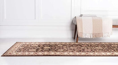 Rugs.com Aditi Collection Rug – 3' x 19' 8 Runner Brown Low Rug Perfect for Living Rooms, Large Dining Rooms, Open Floorplans