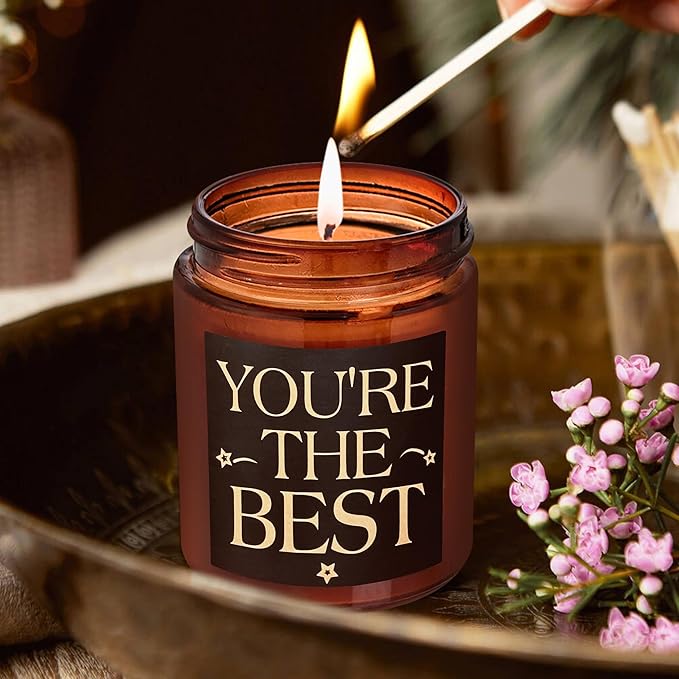 You're The Best Scented Candles - Bestie Gift for Women - Friendship, Birthday, Christmas, Thank You, Appreciation Gifts for Coworker, Best Friend, Sister, Mom - Natural Soy Candle for Home