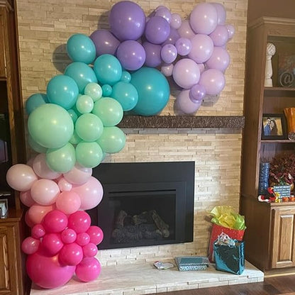 Pink Purple and Blue Balloons, 60 PCS 12 Inch Teal Blue Pink Purple Balloons Colorful Balloon for Girls Mermaid Birthday Baby Shower Wedding Princess Singer Party Decorations