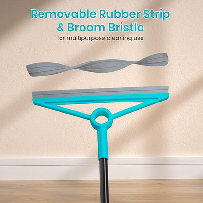 MAVRIZ Air Broom for Dust, Hair, Liquids, Silicone Broom with Removable Rubber Strip and Brooms Bristle, Multifunctional Floor Squeegee for Indoor Cleaning