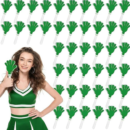 Junkin 200 Pcs Hand Clappers Bulk 7. 5 x 3. 5 Inches Noise Makers Party Favors Clapping Noise Maker Clacker for Birthdays Game Prizes Rewards Football Sporting Events Cheers Supplies (Green White)