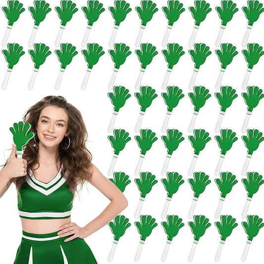 Junkin 200 Pcs Hand Clappers Bulk 7. 5 x 3. 5 Inches Noise Makers Party Favors Clapping Noise Maker Clacker for Birthdays Game Prizes Rewards Football Sporting Events Cheers Supplies (Green White)