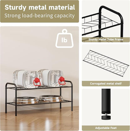 2-Tier Metal Shoe Rack, Free Standing Shoe Storage Rack for Entryway, Closet and Hallway (Black, 2-Tier)