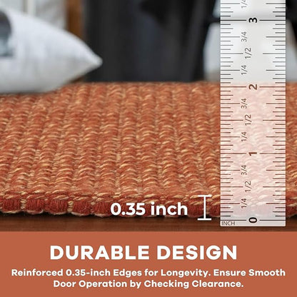 KOZYFLY Extra Long Runners for Hallways 3x14 ft Washable Kitchen Runner Non Slip Rubber Backed Hallway Rug Cotton Entryway Runner Rug Floor Carpet for Indoor Hall, Kitchen, Stair, Orange/Tan