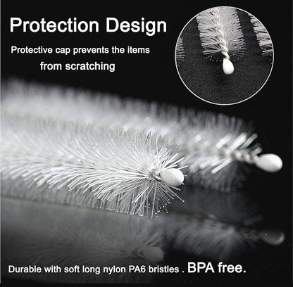 Straw Cleaner Brush for Stanley Cup, Pipe Cleaners Extend 10in Length x 2/5in diam, Straw Cleaning Brush for Tube, Tube Cleaner with Nylon Bristles and Stainless Steel Handle Set of 10 Pack