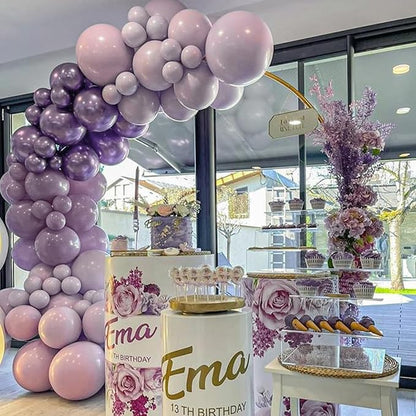 PartyWoo Dusty Purple Balloons 50 pcs 12 Inch Matte Lavender Lilac Latex Helium Balloons for Wedding Baby Shower Gender Reveal Graduation Birthday Party Decorations Purple-F29