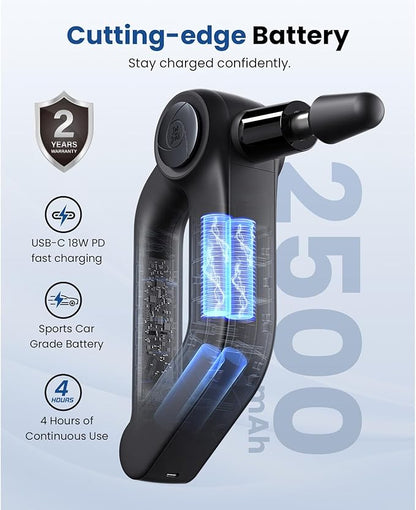 BOB AND BRAD D5 Pro Massage Gun, Powerful Percussion Massage Gun Deep Tissue with Enhanced Power for Athletes Home Gym, Handheld Muscle Massager for Pain Relief & Muscle Therapy, Ideal Gift