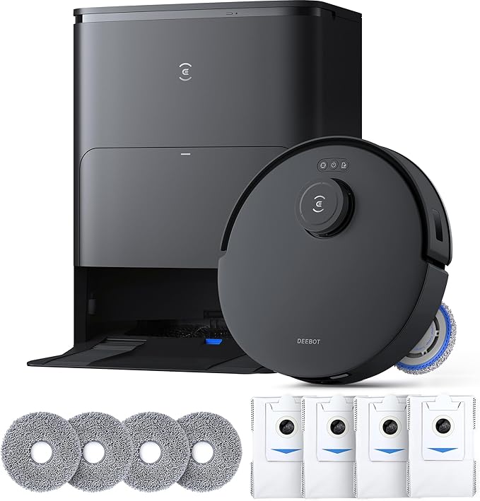 ECOVACS DEEBOT T30S Care Robot Vacuum and Mop, 11000Pa, ZeroTangle Technology, TruEdge Adaptive Edge Mopping, Hot Water Washing, Self-Emptying, Self Refilling, Auto-Mop Lifting, Obstacle Avoidance
