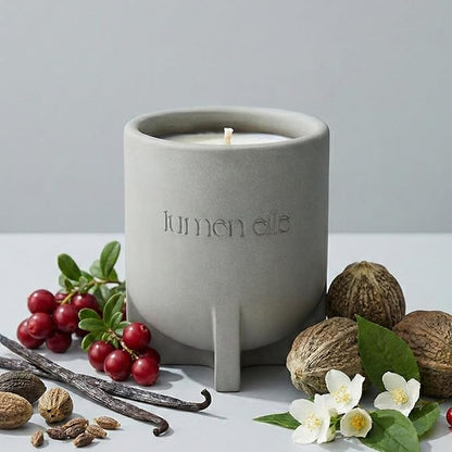 Essence Collection Scented Candle | 7.8oz Stoneware Jar, Soy Wax Blend & Cotton Wick | Long-Lasting 35-Hour Burn | Perfect Fall & Winter Candle for Home (Sundrenched Berry)