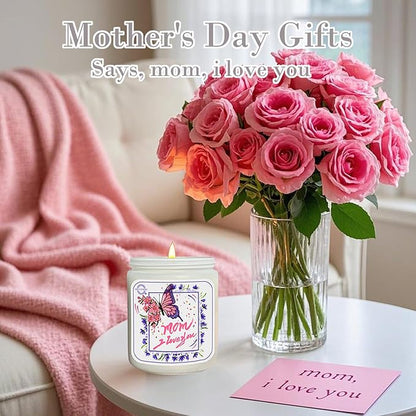 Christmas Gifts for Mom, Rose Lily Scented Candles, Soy Wax Aromatherapy Candle for Stress Relief, Non Toxic, Long Lasting Time of 50 Hour,Gifts for Mom from Daughter Son