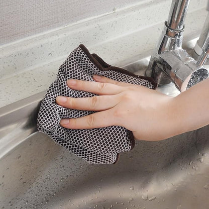 KinHwa Kitchen Washcloths for Dishes Absorbent Microfiber Dish Cloths Quick Dry Dish Rags with Poly Scour Scrub Side Ideal for Kitchen Cleaning (Multicolor, 12inchx12inch 9 Pack)