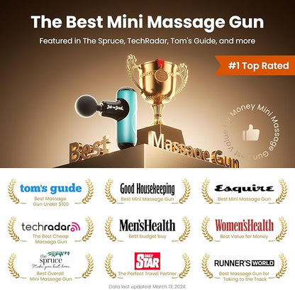 BOB AND BRAD Q2 Mini Massage Gun, Pocket-Sized Deep Tissue Massager Gun, Portable Percussion Muscle Massager Gun, Ultra Small & Quiet Muscle Massage Gun with Carry Case -Green
