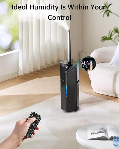 5Gal Humidifiers for Bedroom Large Room up to 2800ft², APP/Remote Control, 60H Supersized Cool Mist Humidifier with Auto 180°Mist Tube, 24H Timer, Top Fill Humidifiers for Home Office Bedroom Plants