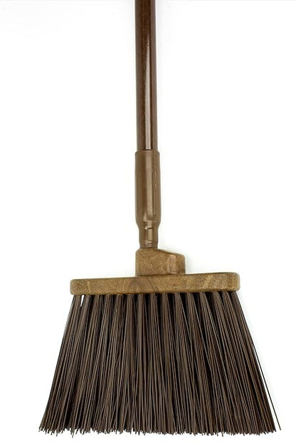 SPARTA 41083EC01 Plastic Color Coded Broom, Unflagged Bristles, Long Broom With Angled Head For Small Debris Cleaning, 56 Inches, Brown