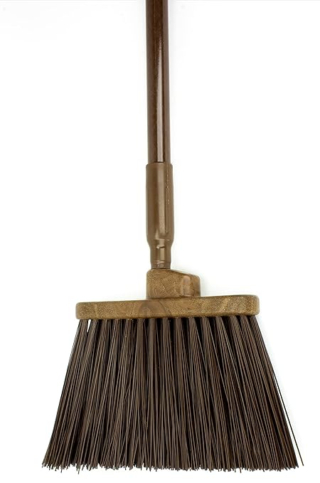 SPARTA 41083EC01 Plastic Color Coded Broom, Unflagged Bristles, Long Broom With Angled Head For Small Debris Cleaning, 56 Inches, Brown, (Pack of 12)