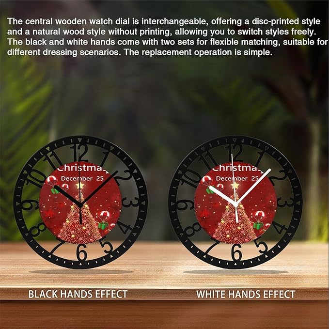 Wall Clock 10 Inch Silent Non-Ticking Modern Clocks Battery Operated - Analog Small Classic for Office, Home, Living Room,Bathroom, Kitchen, Bedroom, School,Snowman Clock