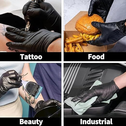 Jointown Disposable Medical Synmax Vinyl Exam Gloves- 4 mil Safty Glove 1000pcs - Latex-Free & Powder-Free - SGBE 8001, Small (Case of 1000, Black)