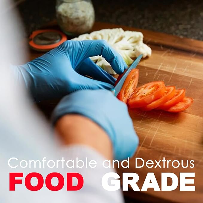 SANYU Nitrile Gloves, Powder-Free, Latex-Free, Non-Sterile, Food Safe, Disposable Gloves for Household, Heavy Duty, 4 Mil