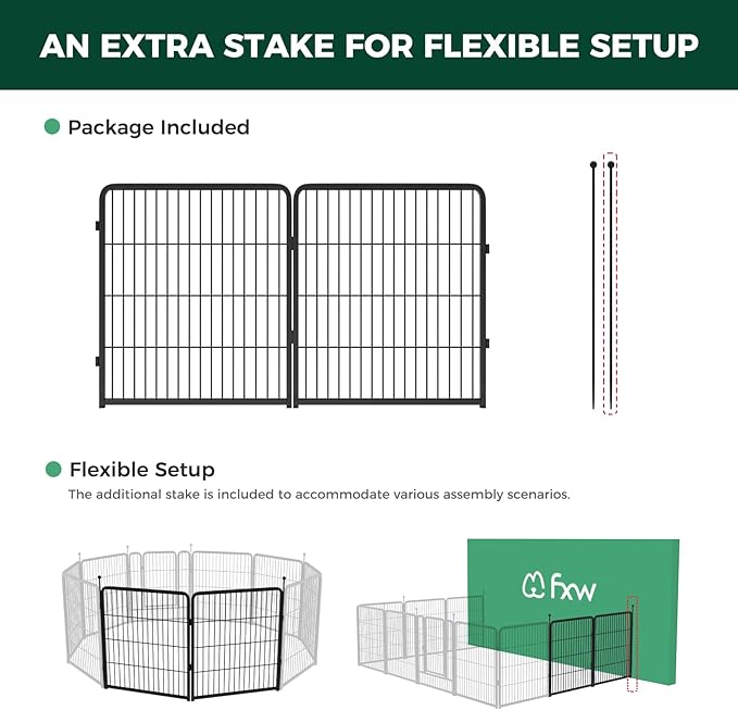 FXW Instant Unleashed Dog Playpen, Portable Pet Fence for Outdoor, RV Trips, and Camping, 32inch, 2 Panels for Small and Medium Dogs│Patented