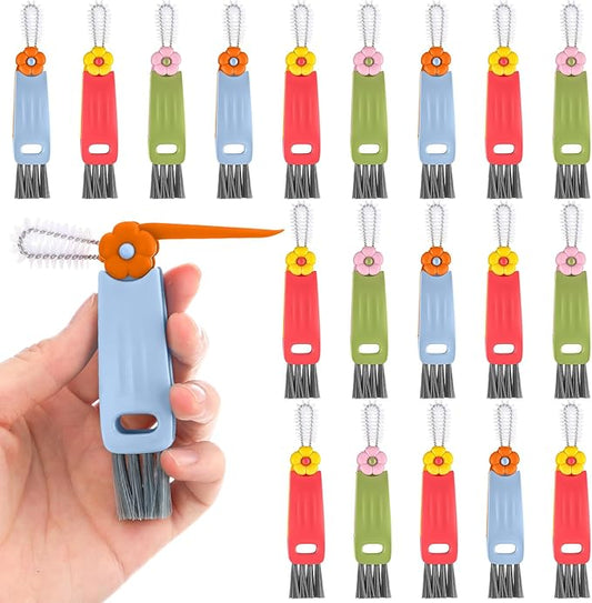 20 Pack 3-in-1 Cup Lid & Gap Cleaning Brush Bulk, Multifunctional Bottle Cleaning Brush Set for Cup Lid, Gap and Corner Brushes, Home Kitchen Clean Brushes Tools