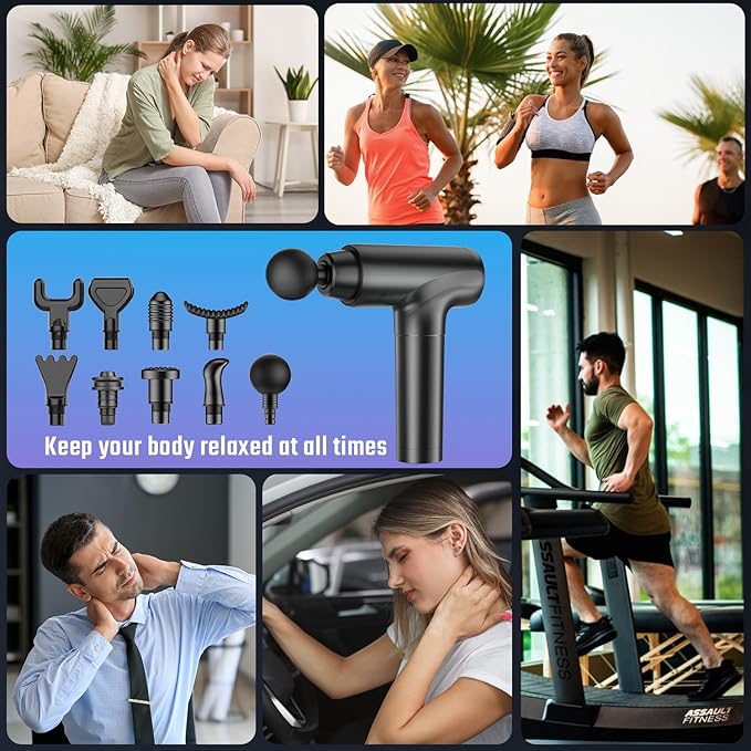 cotsoco Massage Gun, Muscle Massage Gun Deep Tissue Back Massager for Pain Relief, 20 Speeds Handheld Electric Massager Tool with Silent Brushless Motor, Suitable for Gym Office Home Travel