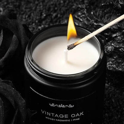 6 Pack Candles for Men - Mens Candle Gift Set, 42oz Scented Candles with Smoke Vanilla/Leather/Oak/Amber/Cardamom/Wood, 300 Hour Burn Time, Soy Candles Non-Toxic for Him, Home Office Man Cave Decor