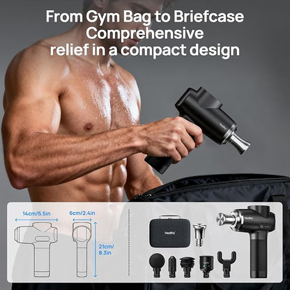 Professional Muscle Massage Gun Deep Tissuewith Metal Head Therapy, Portable Handheld MuscleMassager, Percussion Back Body Masajeador 12mm Amptitude for Athletes, Runner, Gifts for Men Women