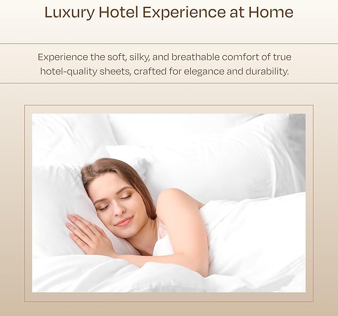 California Design Den Luxury 800 Thread Count 100% Cotton Sheets for Queen Size Bed - Soft Sateen,Deep Pockets with Anti Skid Elastic for a Snug Fit, Cool & Durable Bedding Set - White Sheets