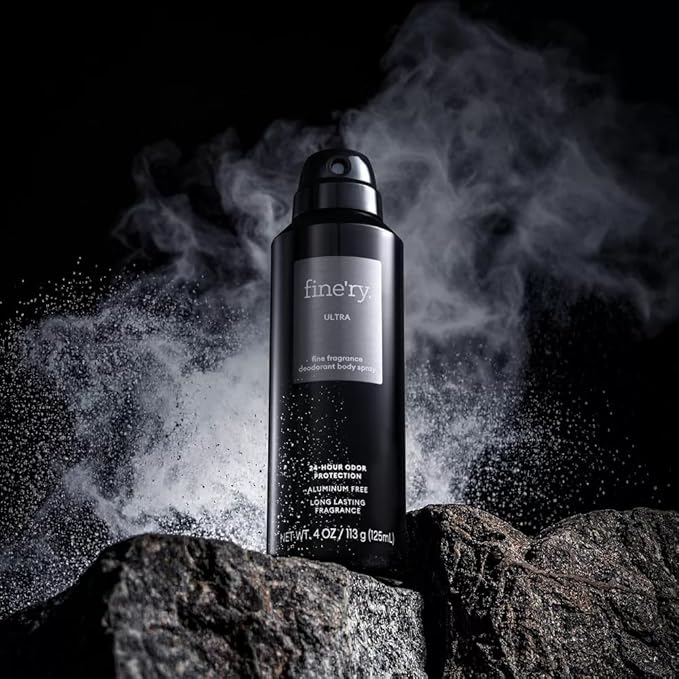 Finery Ultra MEN'S DEODORANT SPRAY | Fine Fragrance - Deodorant Body Spray | 24 HOURS ODOR PROTECTION | 4oz