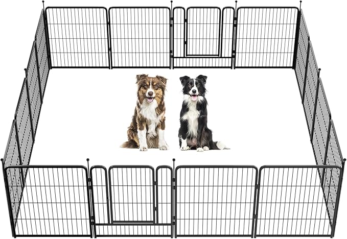 FXW Instant Unleashed Dog Playpen, Portable Pet Fence for Outdoor, RV Trips, and Camping, 32inch, 16 Panels for Small and Medium Dogs│Patented