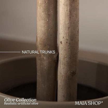 Maia Shop 71in Artificial Olive Tree Plant for House, Apartment or Office – Realistic Fake Indoor Plants for Living Room, Kitchen, Bedroom, Entryway or Bathroom – Faux Greenery for Home Décor