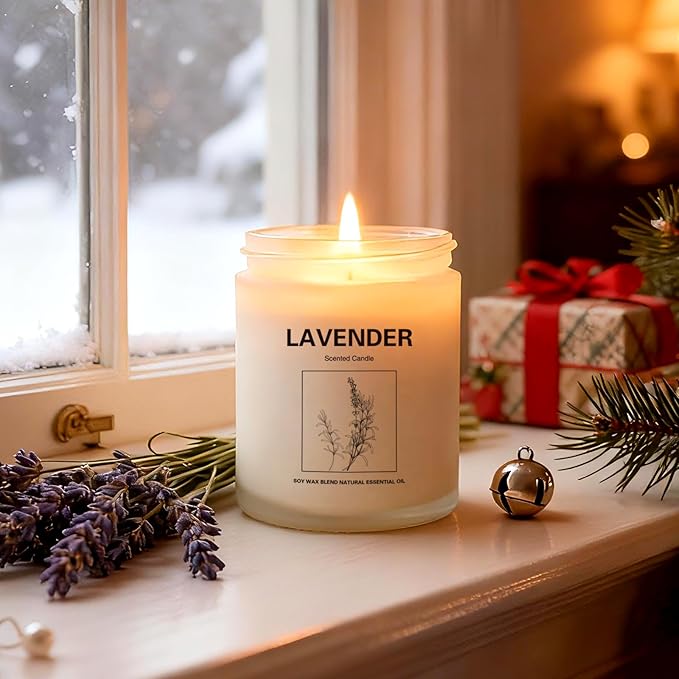 6 Pack Large 9 oz Natural Soy Wax Scented Candles- Lavender, Cactus Flower, Soft Floral & Fresh Wood- Long Lasting Aromatherapy Candle Gift Set for Home Relaxation, Holiday Gifts for Women