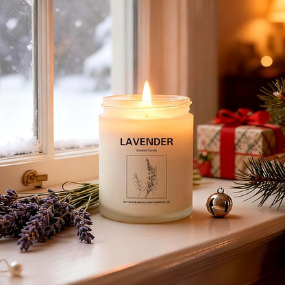 6 Pack Large 9 oz Natural Soy Wax Scented Candles- Lavender, Cactus Flower, Soft Floral & Fresh Wood- Long Lasting Aromatherapy Candle Gift Set for Home Relaxation, Holiday Gifts for Women