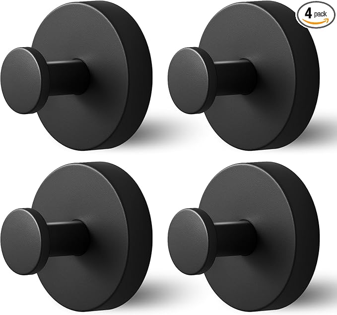 Shower Hooks for Inside Shower,Suction Cup Hooks for Glass Window,Removable Towel Hooks for Bathrooms,4 Packs(Black)