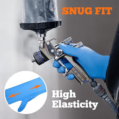 TitanFlex Disposable Nitrile Gloves 6 mil Blue Heavy Duty Disposable Gloves, Cooking Mechanic Gloves, Latex Free Powder Free