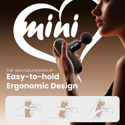 BOB AND BRAD Q2 Mini Massage Gun, Pocket-Sized Deep Tissue Massager Gun, Portable Percussion Muscle Massager Gun, Ultra Small & Quiet Muscle Massage Gun with Carry Case, Home Gym Travel, Black